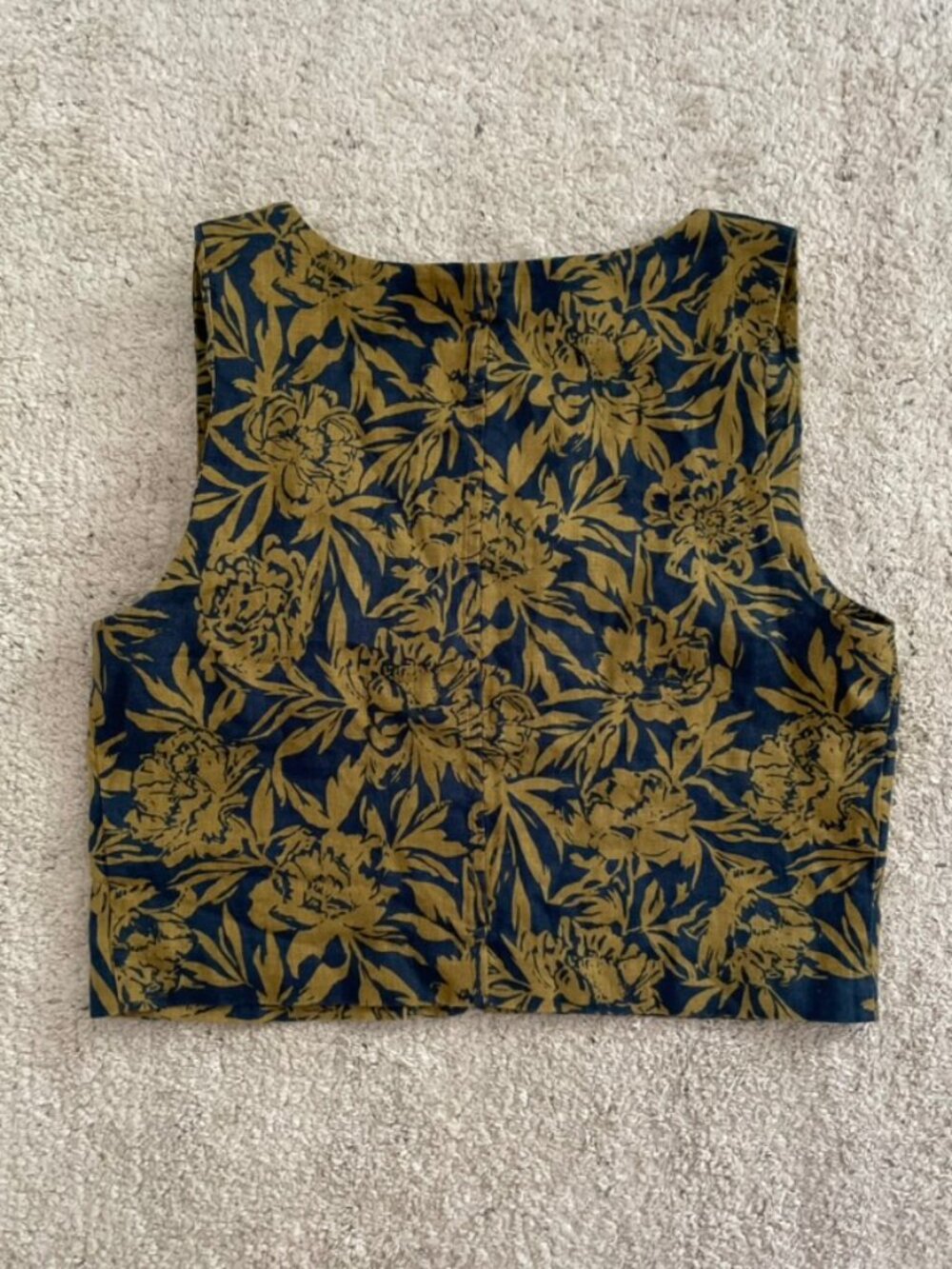 Madewell Scoopneck Crop Tank 100% Linen Size 4 Floral Print NWT - Picture 6 of 13
